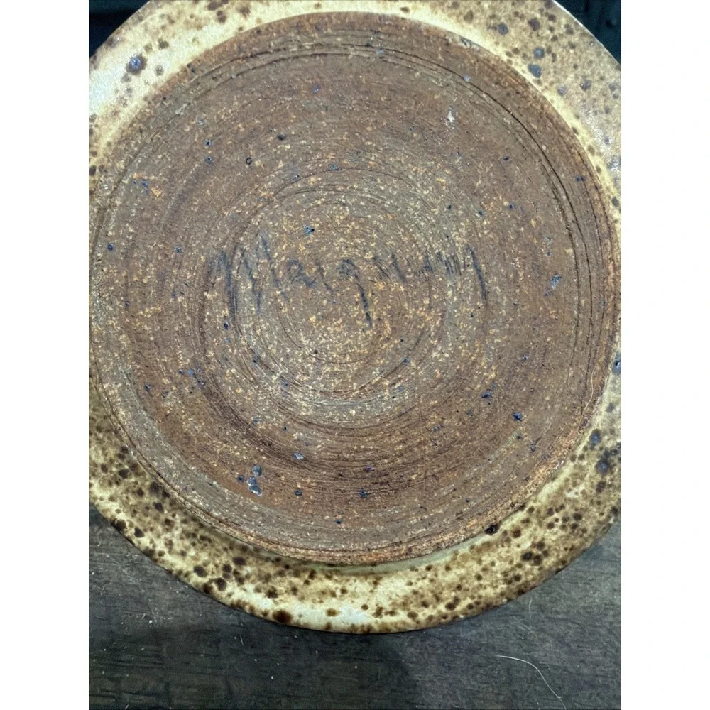 Hand Made VIntage Chamber Stick Farmhouse Candle Holder‎  Pottery Art Signed
